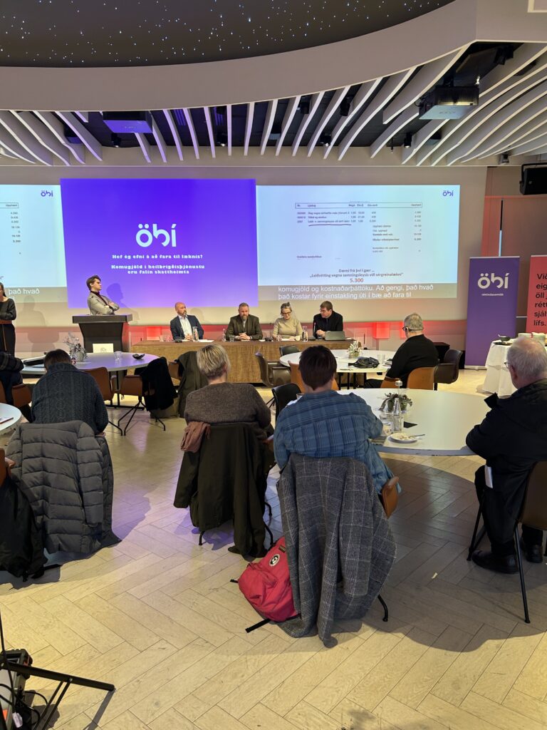 Frá málþingi ÖBÍ réttindasamtaka um komugjöld í heilbrigðisþjónustu.