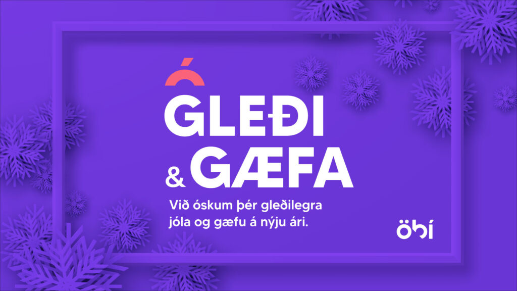Gleði og gæfa. Við óskum þér gleðilegra jóla og gæfu á nýju ári. ÖBÍ réttindasamtök