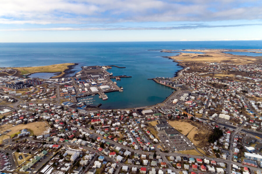 Loftmynd af Hafnarfirði.
